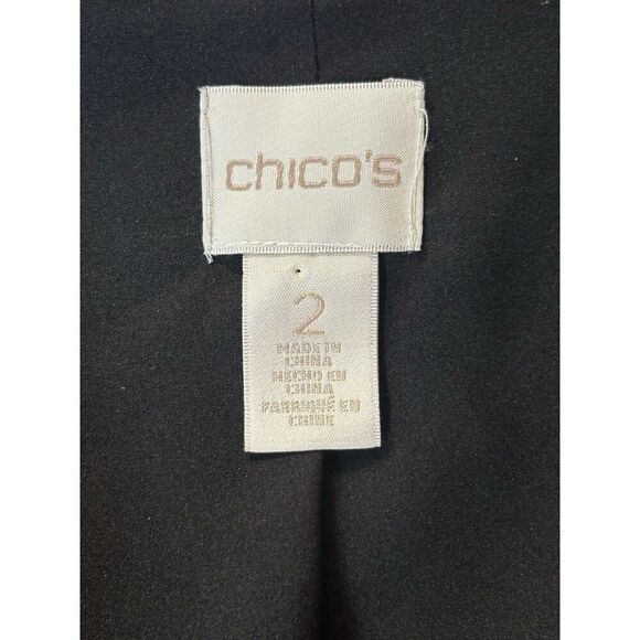 CHICO'S Jacket Size 2 Large Multicolor Tapestry Print Open Cardigan Blazer - Picture 4 of 14